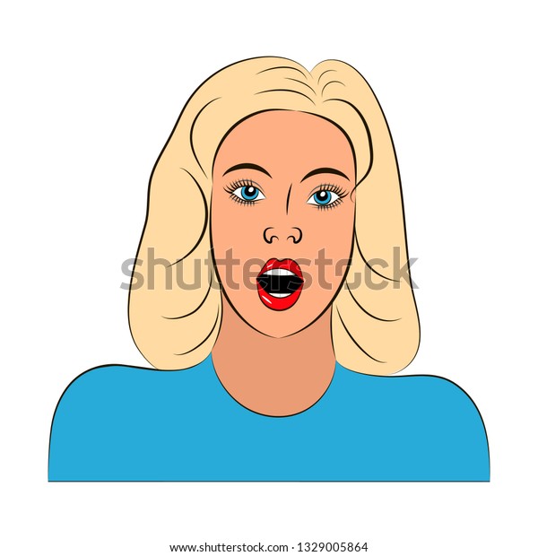 Beautiful Blonde Blue Eyes Young Girl Stock Vector Royalty Free