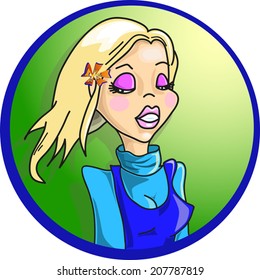 beautiful blonde with bright makeup vector