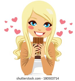 64 Blonde Woman Eating Chocolate Stock Vectors, Images & Vector Art |  Shutterstock