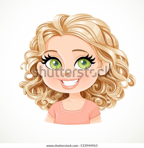 Beautiful Blonde Girl Short Wavy Hair Stock Vector Royalty Free