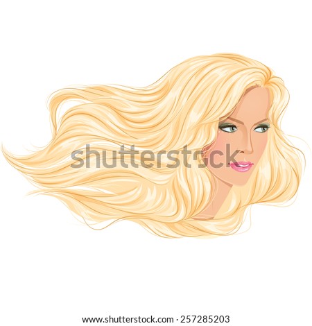 Beautiful Blonde Haired Woman Isolated Vector Stock Vector (Royalty