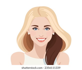 beautiful blonde portrait vector illustration