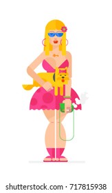 Beautiful blonde. Vector illustration in a flat style