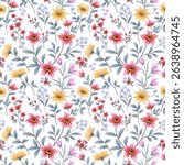 Beautiful blooming flower element on white background seamless  pattern  Designed for fabric fashion textiles wallpaper gift wrap paper background.