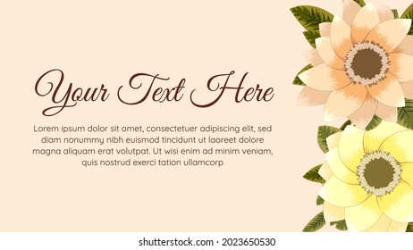 Beautiful blooming flower and leaves ornamental background design template for web, banners, posters, social media, apps, design and internet ads, invites - colorful Vector Illustration fashion