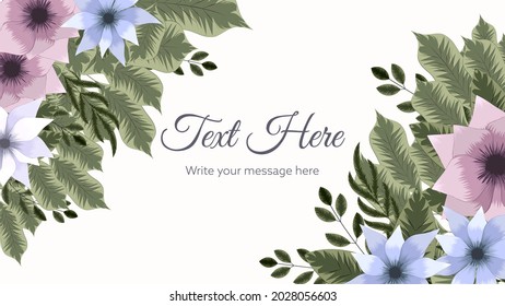 Beautiful blooming flower and leaves ornamental background design template for web, banners, posters, social media, apps, design and internet ads, invites - colorful Vector Illustration fashion