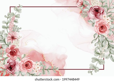 beautiful blooming flower leaves pink background