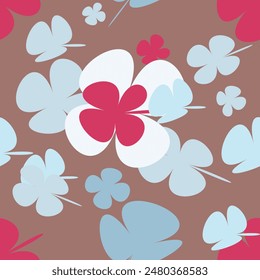 Beautiful Blooming Flower Seamless Pattern With Simple Pretty, Little Floral Liberty Seamless Texture Background. Spring, Summer Romantic Blossom Flower Garden Seamless Pattern for Your Designs