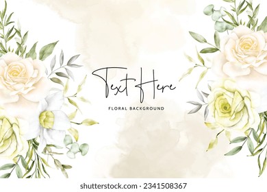 beautiful blooming roses and leaves background