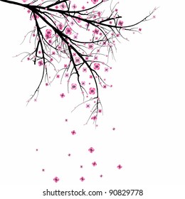 Beautiful Blossom Cherry Isolated On Gray Stock Vector (Royalty Free ...