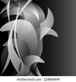 Beautiful blossom flower isolated abstract background vector illustration, fashion design element floral concept. Monochrome black grey colors