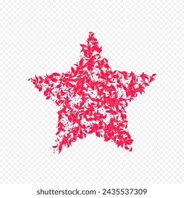 Beautiful Blossom Vector Transparent Background. Beauty Sakura Poster. Delicate Flower Summer Wallpaper. Pink Japan Cherry Cover.