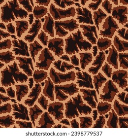 Beautiful blown and black, detailed, textured seamless pattern of Giraffe skin