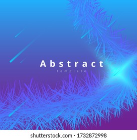 beautiful blue abstract background with comets and fluffy branch