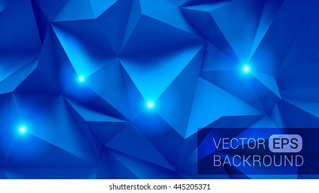 Beautiful blue abstract background with geometric shapes.