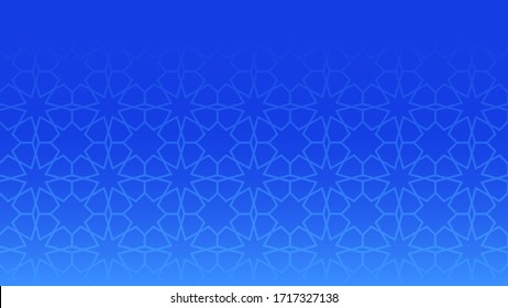 Beautiful Blue Arabic pattern oriental ornament with 16:9 ratio. Perfect for wallpaper, Islamic festival, Ramadan, background, art, and clothing.