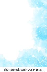 Beautiful blue background with delicate flowers for your postcards and greeting cards