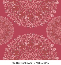 Hermoso fondo azul con patrón floral en forma de mitades de mandala en cuatro lados. para el diseño de tarjetas, decoraciones, volantes, invitaciones