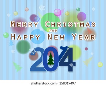 Beautiful blue background on the topic of Christmas and new year 2014