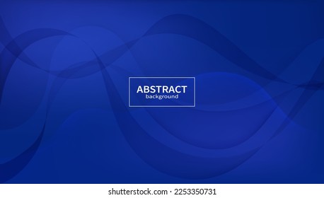 Beautiful blue background. Smooth wavy lines. Abstract geometric shapes. Vector illustration. Design for banner, poster, web page.