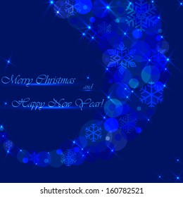 Beautiful blue background with sparkles 