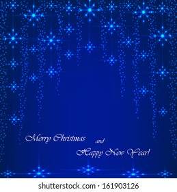 Beautiful blue background with sparkles .Vector  illustration