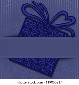 beautiful blue background with stylized gift box