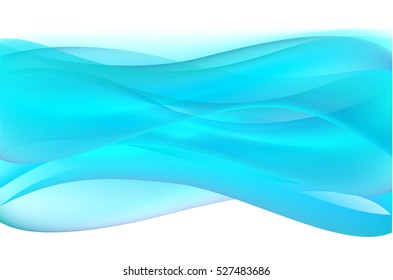 Beautiful blue background of stylized waves on a white background