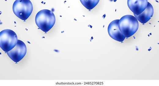 beautiful blue balloon background for festival decoration Vector illustration