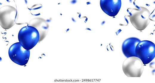 beautiful blue balloon background for festival decoration vector illustration
