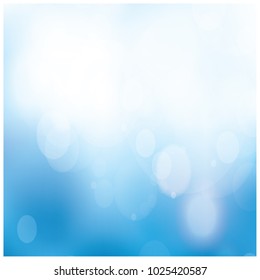 Beautiful Blue Bokeh Blur Background, Idea to using as a background for any design concept, Illustrator and Vector Design