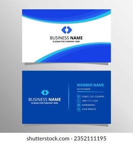 Beautiful Blue Business Card With Curved Shapes, can be used for business designs, presentation designs or any suitable designs.