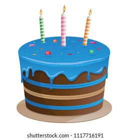 Beautiful blue cake vector illustration clip art