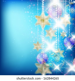 Beautiful blue christmas background with place for text. EPS10