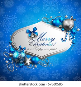 beautiful blue christmas background with place for text