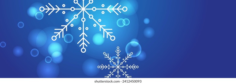 beautiful blue christmas banner with text space and winter snowflake snow element