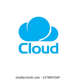 A beautiful blue cloud logo design