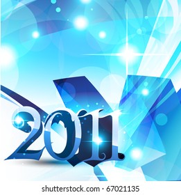 beautiful blue color vector new year template design