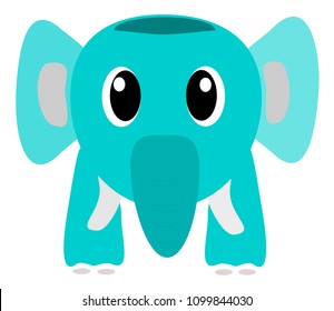 
Beautiful blue elephant with white background. Vector image