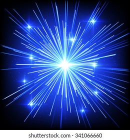 Beautiful blue fireworks
