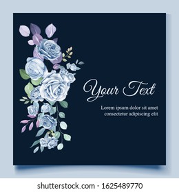 beautiful blue floral bouquet card