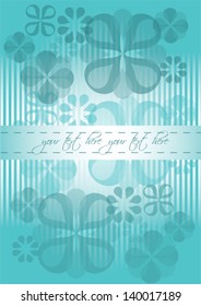 Beautiful  blue floral invitation card