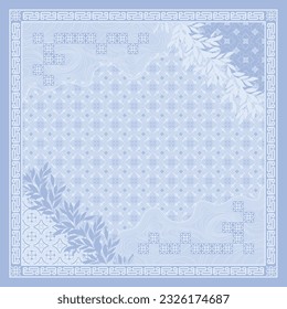 beautiful blue floral scarf hijab design