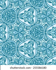 Beautiful Blue floral seamless pattern. Vector illustration