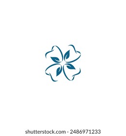 hermoso icono del logotipo del diseño de la flor azul