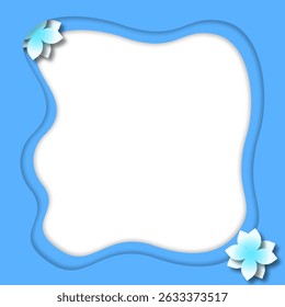 Um papel de moldura de flor azul bonito