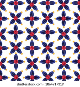 diseño de fondo de fondo del patrón de jardín de flores azul hermoso