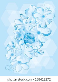 Beautiful blue flowers on a background with blur bokeh style. /blue flowers/