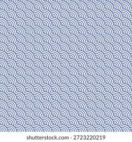 Um lindo padrão de onda geométrica azul cria um design calmante e repetitivo perfeito para vários projetos criativos EPS Vetor