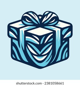 beautiful blue gift box vector illustration